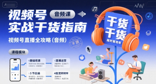 视频号实战干货指南，视频号直播全攻略(音频)-AI学习资源网