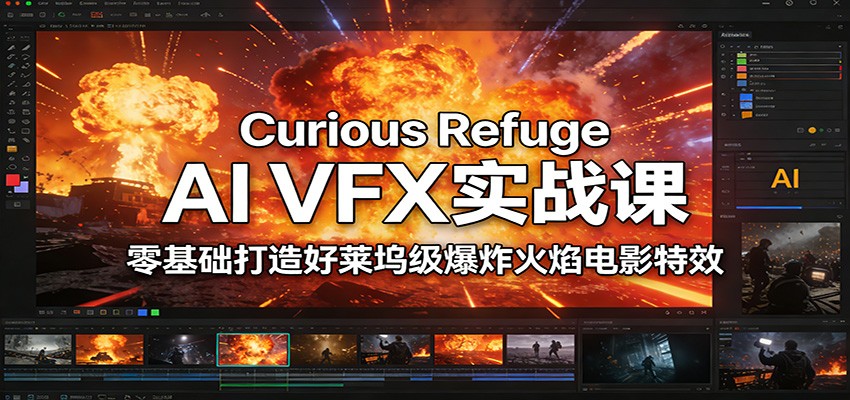 Curious Refuge AI VFX实战课,零基础打造好莱坞级爆炸火焰电影特效-AI学习资源网