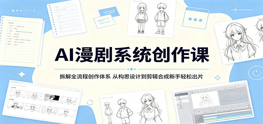 AI漫剧系统创作课:拆解全流程创作体系,从构思设计到剪辑合成新手轻松出片-AI学习资源网