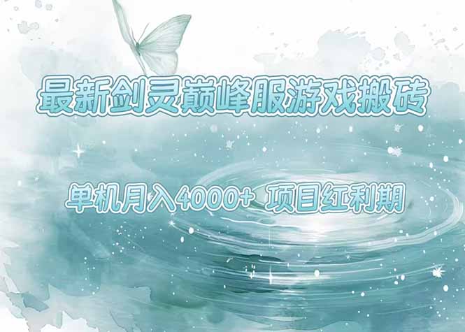 最新剑灵巅峰服游戏搬砖，项目红利期，单机稳定4000+操作简单好上手-AI学习资源网