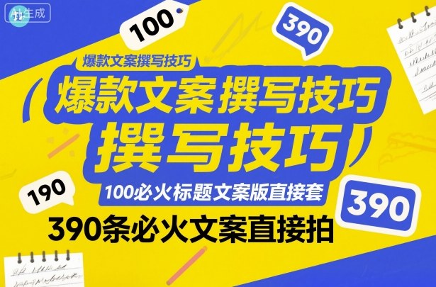 爆款文案撰写技巧，100个必火标题文案模版直接套，390条必火文案直接拍-AI学习资源网