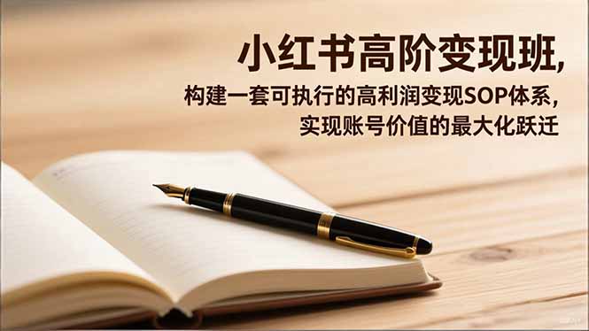 小红书高阶变现班,构建一套可执行的高利润变现SOP体系,实现账号价值的最大化跃迁-AI学习资源网