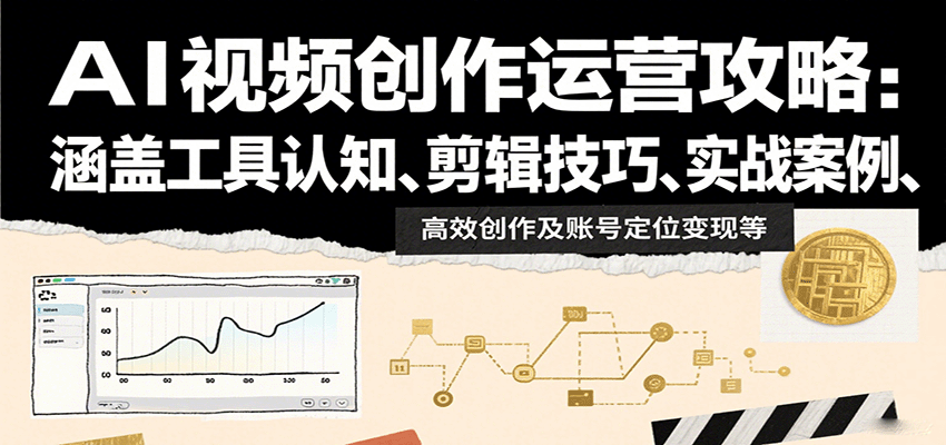 AI视频创作运营攻略：涵盖工具认知、剪辑技巧、实战案例、高效创作及账号定位变现等-AI学习资源网