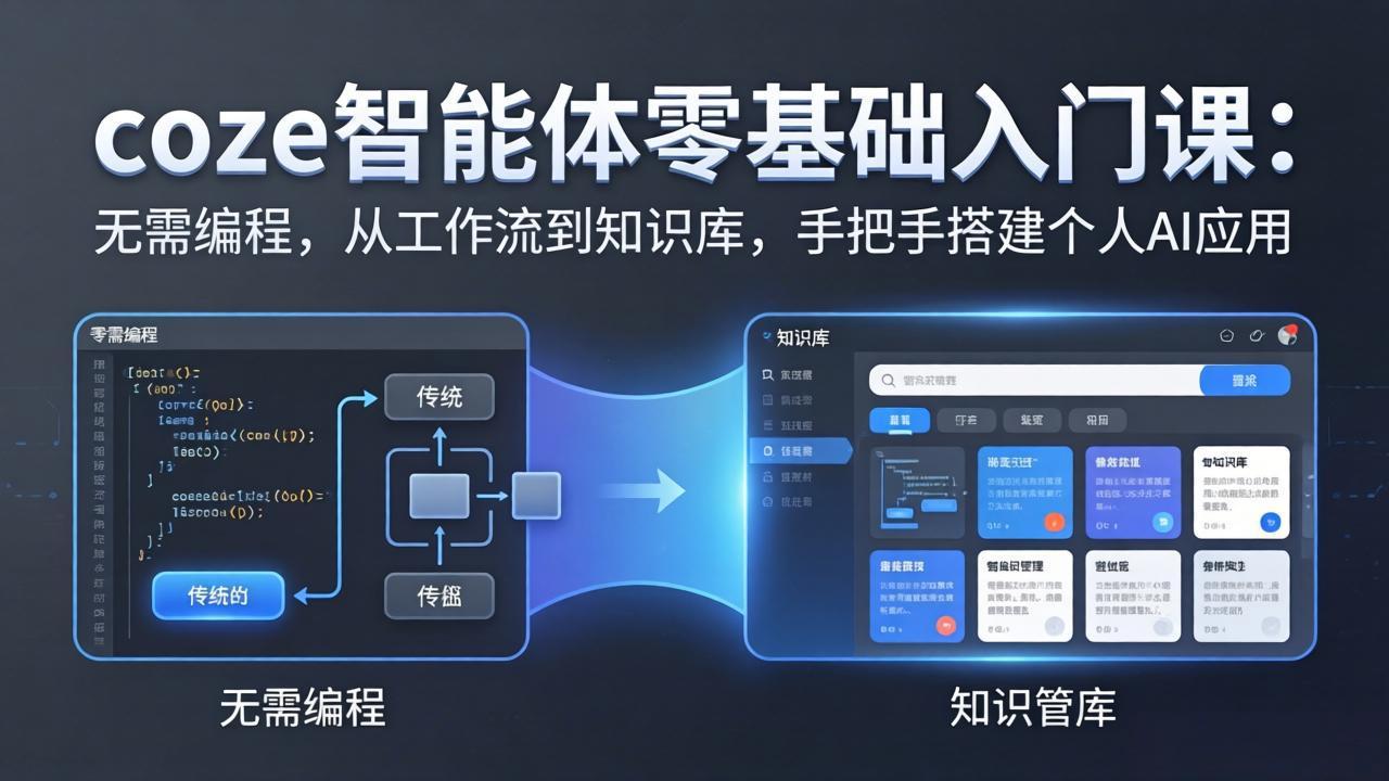 coze智能体零基础入门课：无需编程，从工作流到知识库，手把手搭建个人AI应用-AI学习资源网