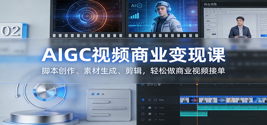 AIGC视频商业变现课：脚本创作、素材生成、剪辑，轻松做商业视频接单-AI学习资源网