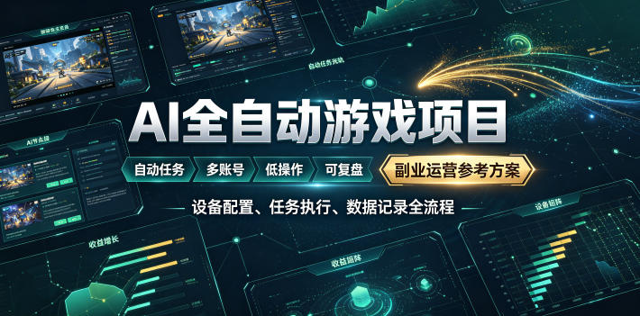AI全自动游戏躺賺副业：日入几百，稳定运行三年的项目！【揭秘】-AI学习资源网