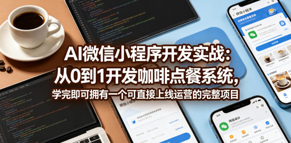 AI微信小程序开发实战：从0到1开发咖啡点餐系统，学完即可拥有一个可直接上线运营的完整项目-AI学习资源网