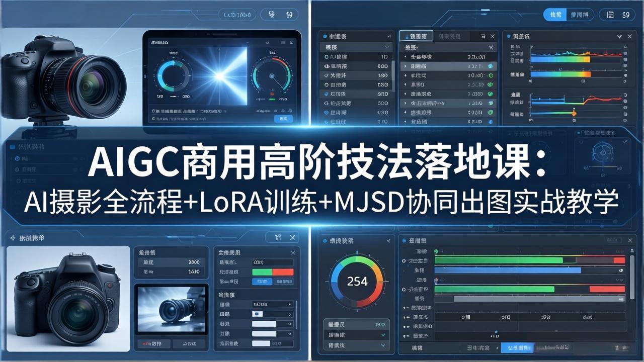 AIGC商用高阶技法落地课：AI摄影全流程+LoRA训练+MJSD协同出图实战教学-AI学习资源网