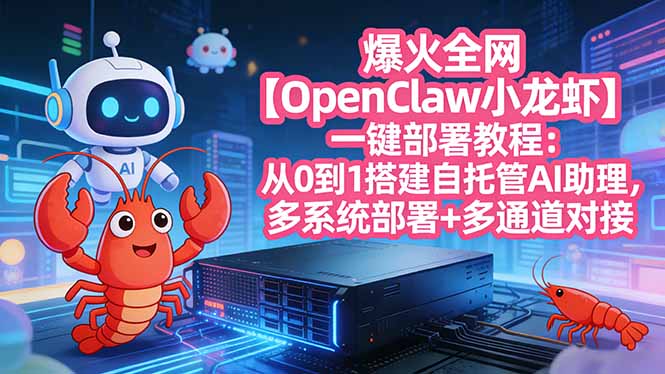 爆火全网【OpenClaw 小龙虾】一键部署教程：从0到1搭建自托管AI助理，多系统部署+多通道对接-AI学习资源网