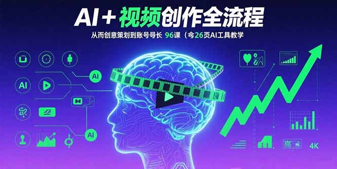 AI+短视频创作全流程：从创意策划到账号增长，96节课(含26项AI工具教学-AI学习资源网