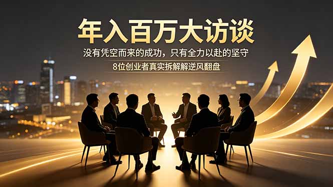 年入百万大访谈：没有凭空而来的成功，只有全力以赴的坚守，8位创业者真实拆解逆风翻盘路-AI学习资源网