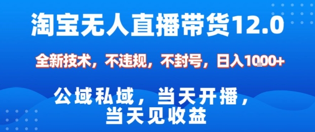 淘宝无人直播12.0，公域私域技术，不封号，不违规布局双十一流量风口，日入1k(独家技术)【揭秘】-AI学习资源网