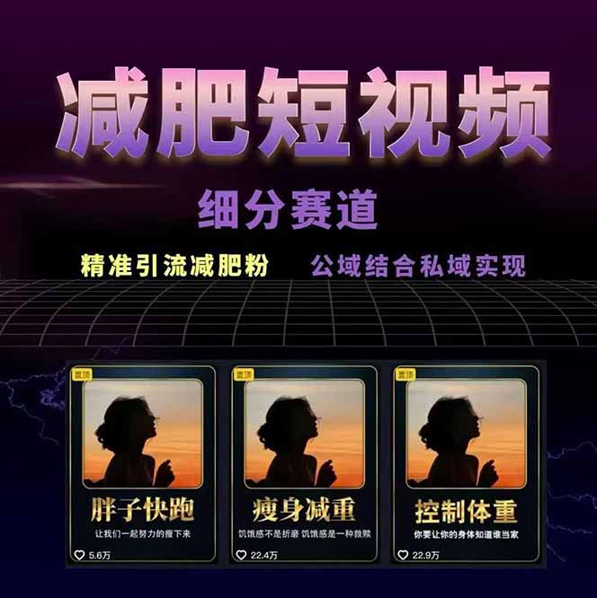 图片[1]-减肥短视频赛道运营课：素材准备-视频制作-引流变现全流程 (附素材-AI学习资源网