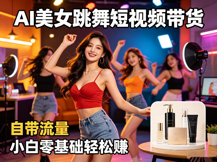 AI美女跳舞短视频带货：自带流量，小白零基础轻松賺，详细拆解-AI学习资源网