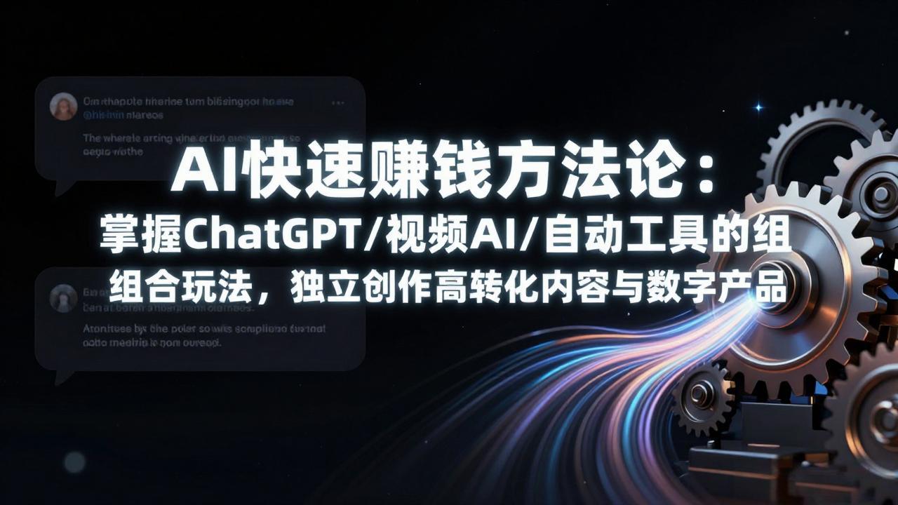 AI快速赚钱方法论：掌握ChatGPT/视频AI/自动化工具的组合玩法，独立创作高转化内容与数字产品-AI学习资源网