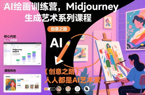 AI绘画训练营，Midjourney生成艺术系列课程，人人都是AI艺术家-AI学习资源网