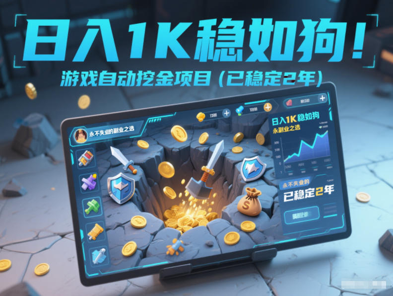 日入1K稳如狗！游戏自动挖金项目(已稳定2年)，永不失业的副业之选【揭秘】-AI学习资源网