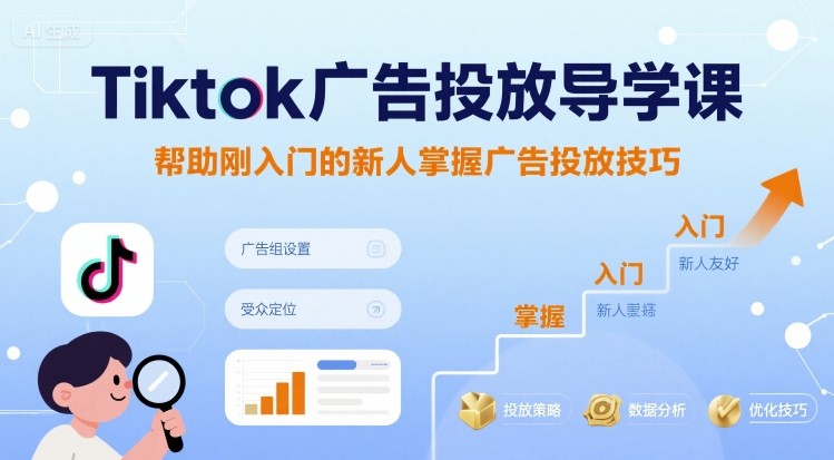 Tiktok广告投放导学课，帮助刚入门的新人掌握广告投放技巧-AI学习资源网