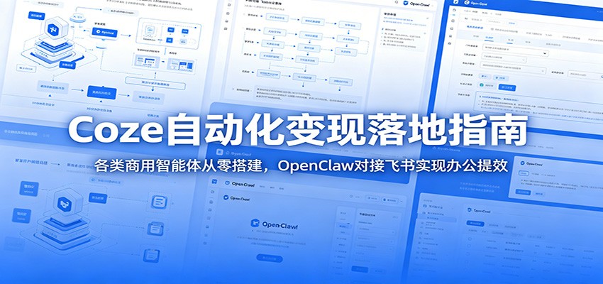 Coze自动化变现落地指南：各类商用智能体从零搭建，OpenClaw对接飞书实现办公提效-AI学习资源网