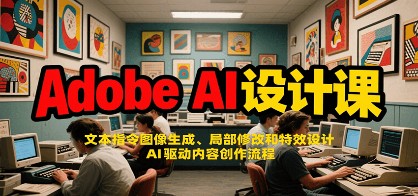 Adobe AI设计课：文本指令图像生成、局部修改和特效设计，AI驱动内容创作流程-AI学习资源网