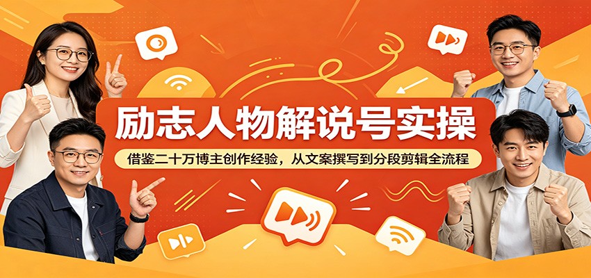 励志人物解说号实操：借鉴二十万博主创作经验，从文案撰写到分段剪辑全流程-AI学习资源网
