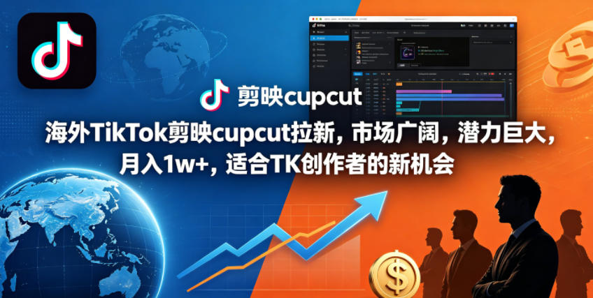 海外TikTok剪映cupcut拉新，市场广阔，潜力巨大，月入1w+，适合TK创作者的新机会-AI学习资源网