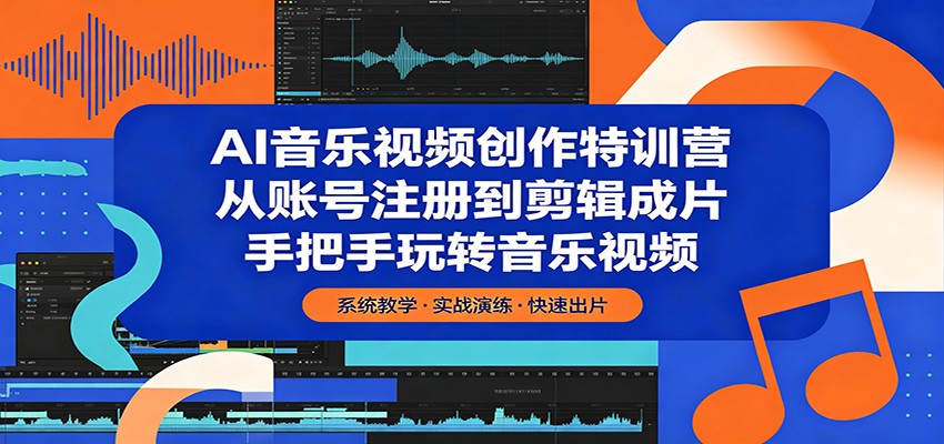 AI音乐视频创作特训营：从账号注册到剪辑成片，手把手玩转音乐视频-AI学习资源网