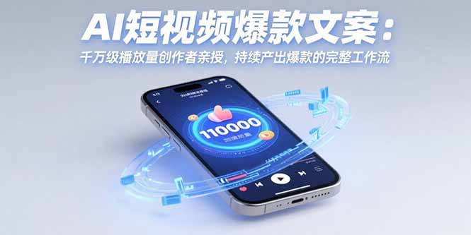 AI短视频爆款文案：千万级播放量创作者亲授，持续产出爆款的完整工作流-AI学习资源网