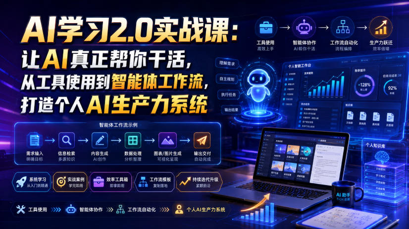 AI学习2.0实战课:让AI真正帮你干活,从工具使用到智能体工作流,打造个人AI生产力系统-AI学习资源网