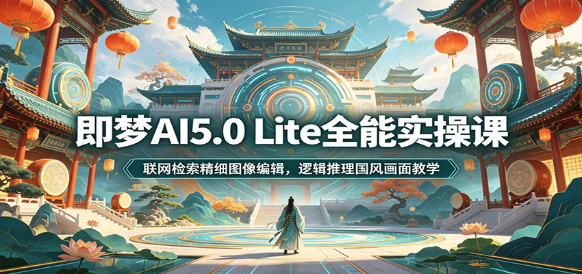 即梦AI5.0 Lite全能实操课：联网检索精细图像编辑，逻辑推理国风画面教学-AI学习资源网