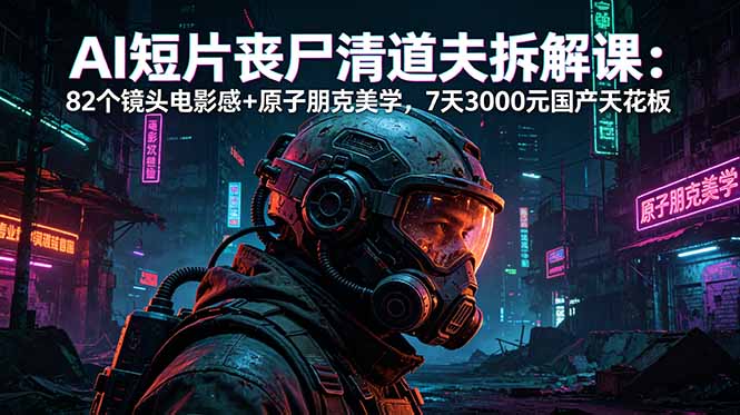 AI短片《丧尸清道夫》拆解课：82个镜头电影感+原子朋克美学，7天3000元国产天花板-AI学习资源网