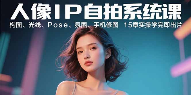 人像IP自拍系统课：构图、光线、Pose、氛围、手机修图 15章实操学完即出片-AI学习资源网