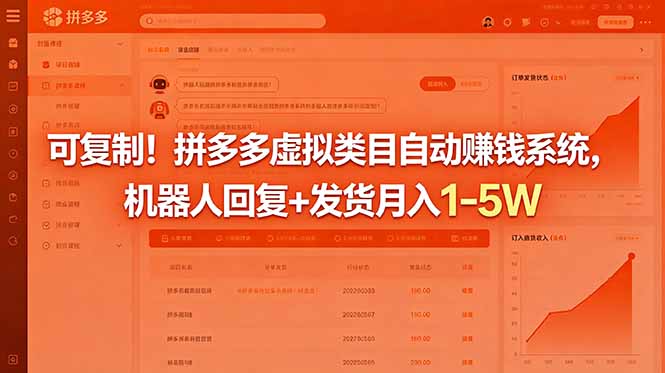 可复制!拼多多虚拟类目自动赚钱系统,机器人回复+发货月入 1-5W-AI学习资源网