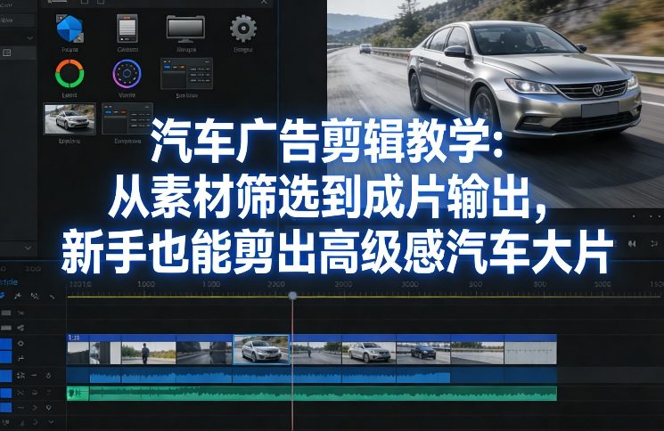 汽车广告剪辑教学：从素材筛选到成片输出，新手也能剪出高级感汽车大片-AI学习资源网