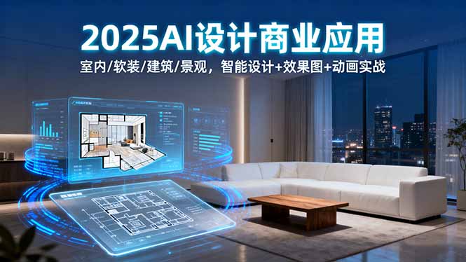 2025AI设计商业应用：室内/软装/建筑/景观，智能设计+效果图+动画实战-AI学习资源网